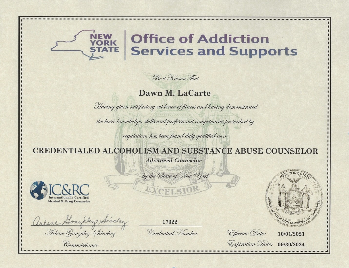 Dawn LaCarte NYS OASAS CASAC